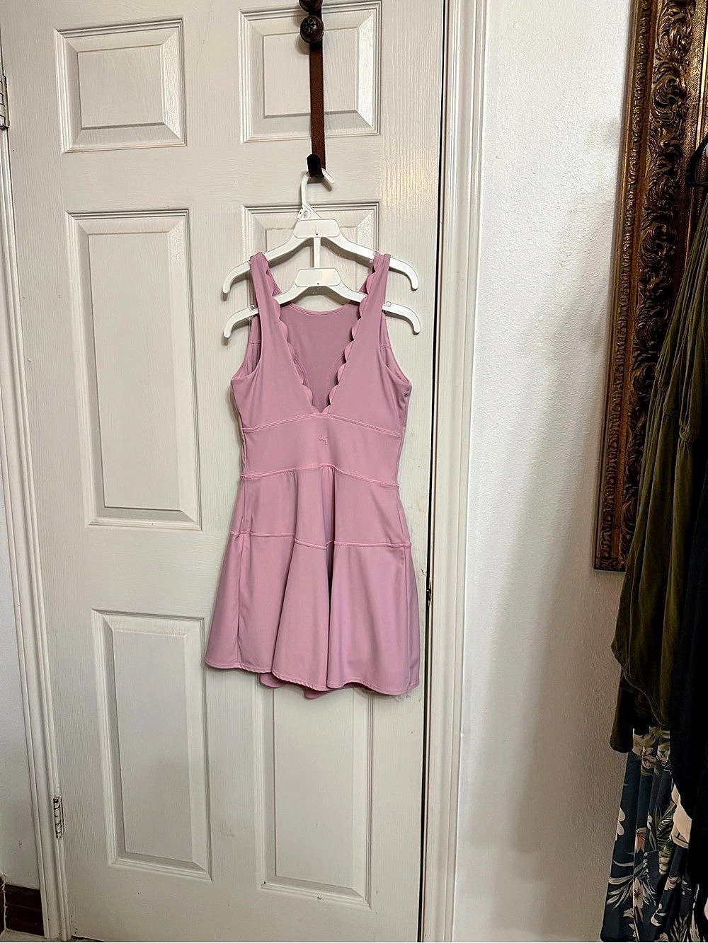 JoyLab Scallop Detail Active Dress Pink Mini Dress small